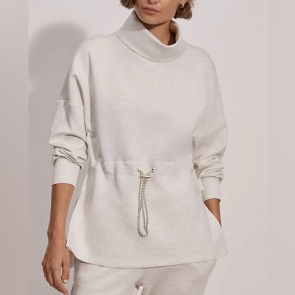 NWT - Varley Freya DoubleSoft Drawstring Waist Tunic in Ivory Marle - Size M